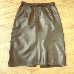 Vintage black leather Erez skirt